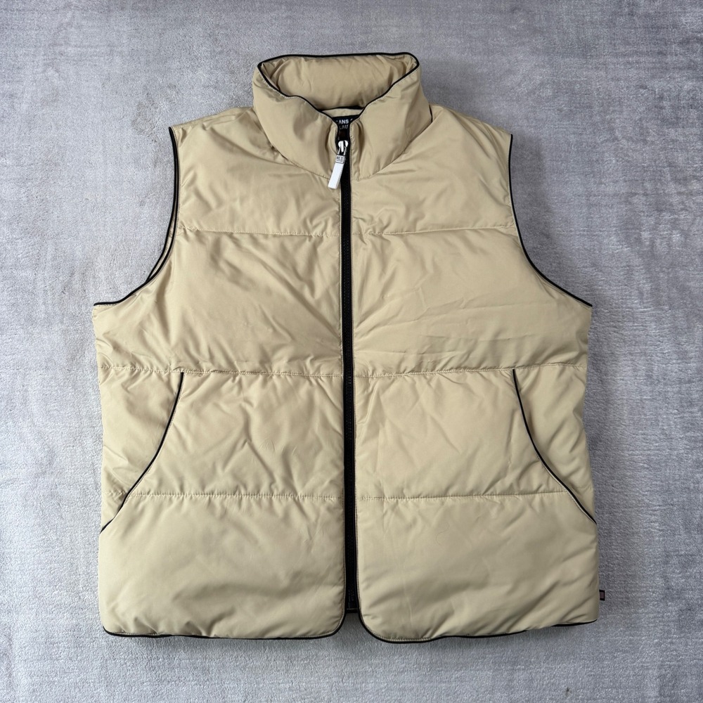 Polo Jeans Co Ralph Lauren Vest Mens Large Tan Vintage Y2K Puffer Down Fill